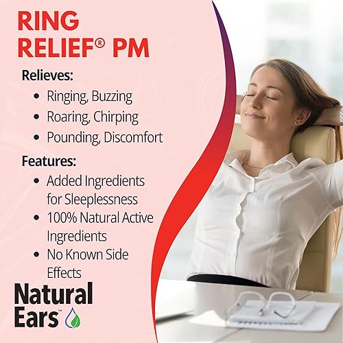 Miniatura 4 de The Relief Products Ring Relief Ear Drops PM  Ingedientes activos 100% naturales  para oídos zumbidos y síntomas de tinnitus  Fórmula nocturna  0.33