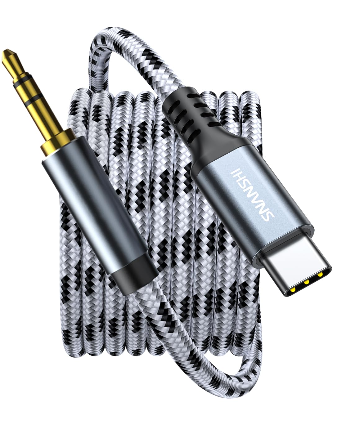 SNANSHI AUX to USB C Cable 1.5ft,USB C to 3.5mm Audio Cable Aux Cord for Speaker, Headphones Compatible with iPhone 15 Pro Max/15 Plus,iPad Pro,