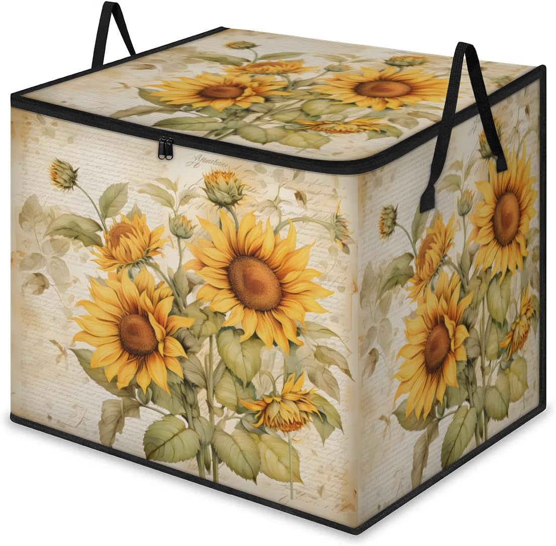 Honeybaby 214L Extra Large Comforter Storage Bag Red Floral Cherry Storage Totes with Lids Waterproof Closet Organizer Folding Blanket Storage Bags for Clothes Bedding Pillows