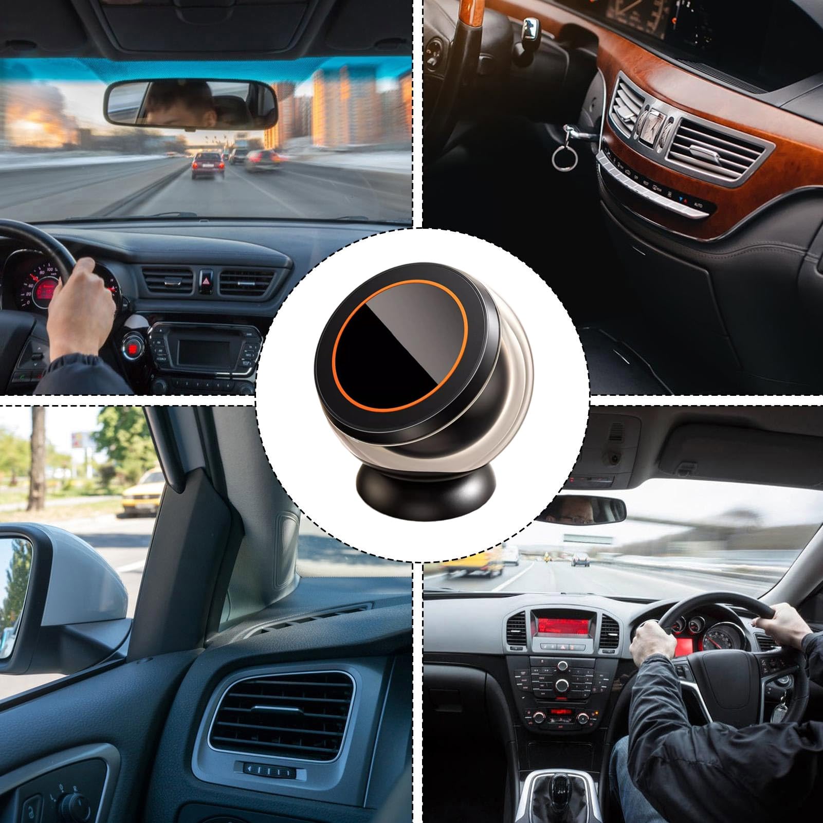 Porta Cellulare Magnetico Supporto Telefono Staccabile Magnetico per Auto | Adattatore Regolabile Per Cruscotto Interno Specchietto
