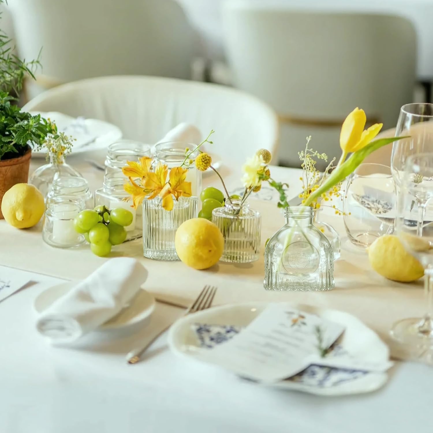 Glass Bud Vases Set of 16 - Small Clear Mini Flower Vases for Wedding Centerpieces, Bulk Vintage Table Decor, Home, Party & Floral Arrangements - Image 7