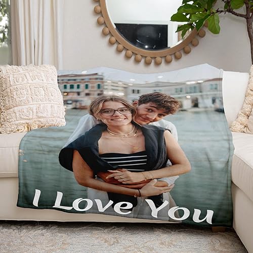 Miniatura 2 de Regalos para mujeres/hombres, manta personalizada de cumpleaños con imagen, mantas personalizadas con fotos, día de San Valentín, Navidad, regalos