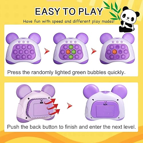 Miniatura 2 de ShineySky Fast Push Pop Game It, Electronic Light Up Fidget Toys, Sensory Stress Toy Gifts for Kids Ages 3-8-12 Year Old Boys Girls Adults (Purple)