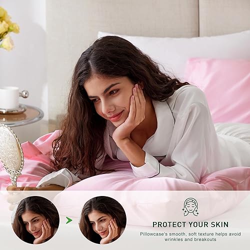 Miniatura 3 de Love's cabin - Juego de 2 fundas de almohada de satén para el cabello y la piel, tamaño estándar, fundas refrescantes con cierre de sobre, similares