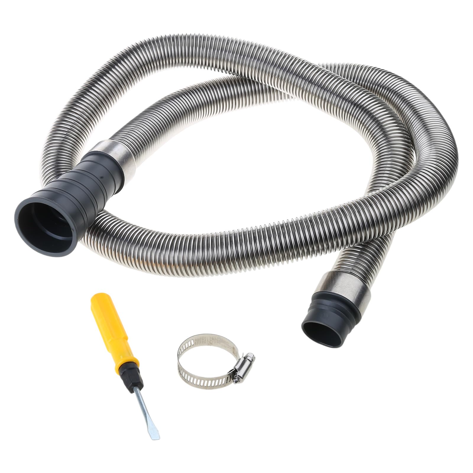 Tubo de drenaje para lavadora, manguera de desagüe de acero inoxidable, apto para lavadoras, longitud flexible, fácil instalación, manguera de electrodomésticos