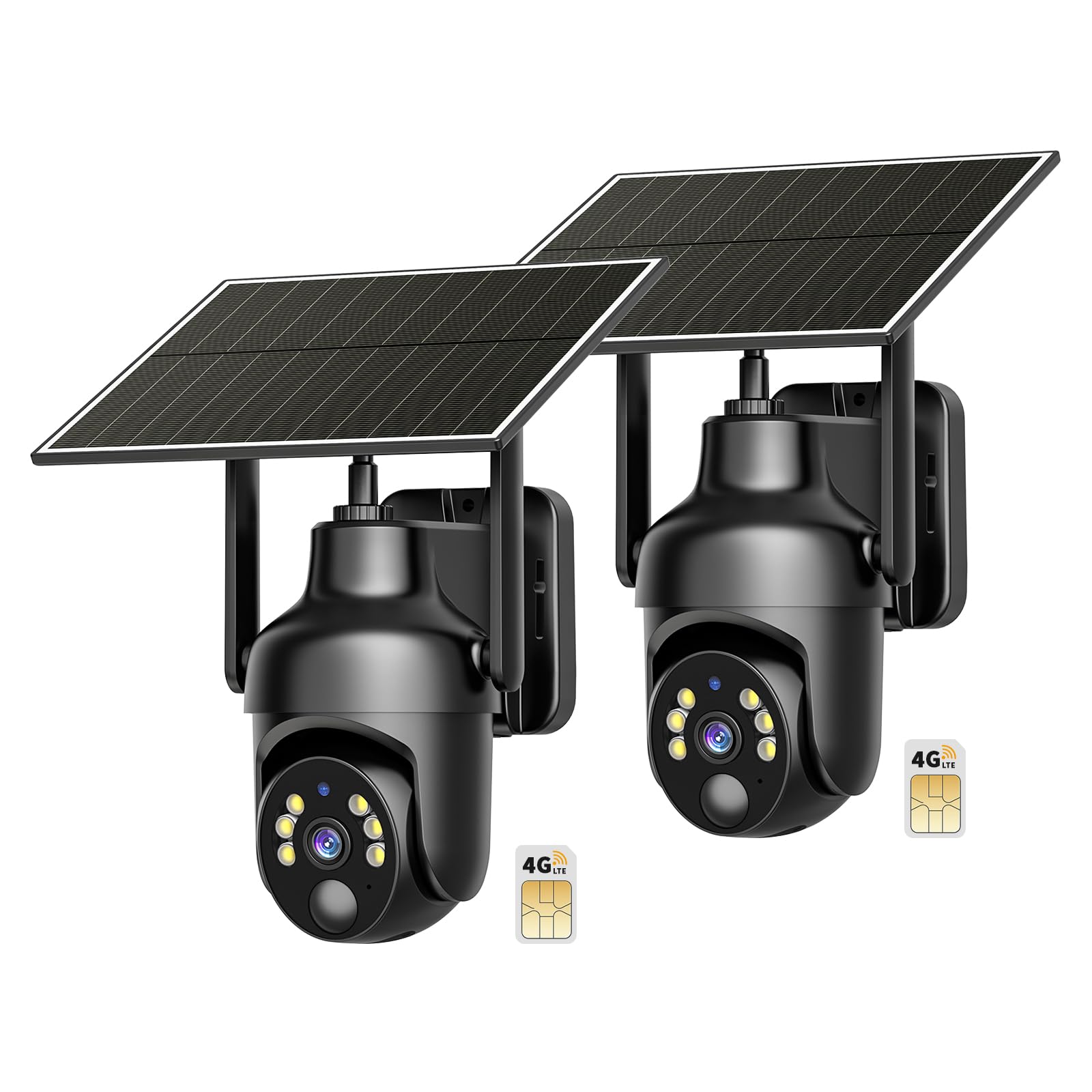 Tefrio 4G LTE Cellular Security Camera with Unlimited Data Plan, 2K Color Night Vision, 360° Live View, Motion Alerts, Remote Access, Solar No WiFi Security Camera for Outdoors (Jobsite, Farm etc.)