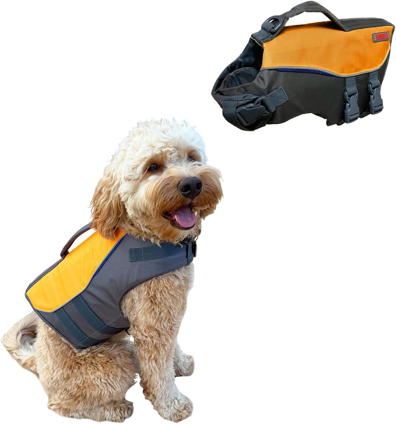KONG Aqua Pro Dog Flotation Life Jacket Vest, Swimming Float Aid with Safety Handle, Adjustable Comfortable Durable Preserver High Buoyancy Coat (Large)