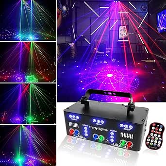 21 Eyes Stage Light Disco Dj Party Strobe Lights Indoor Sound Activated RGB UV Ball Lighting by DMX512 Control LED Ravelight for Home Parties Karaoke Birthday Wedding Bar