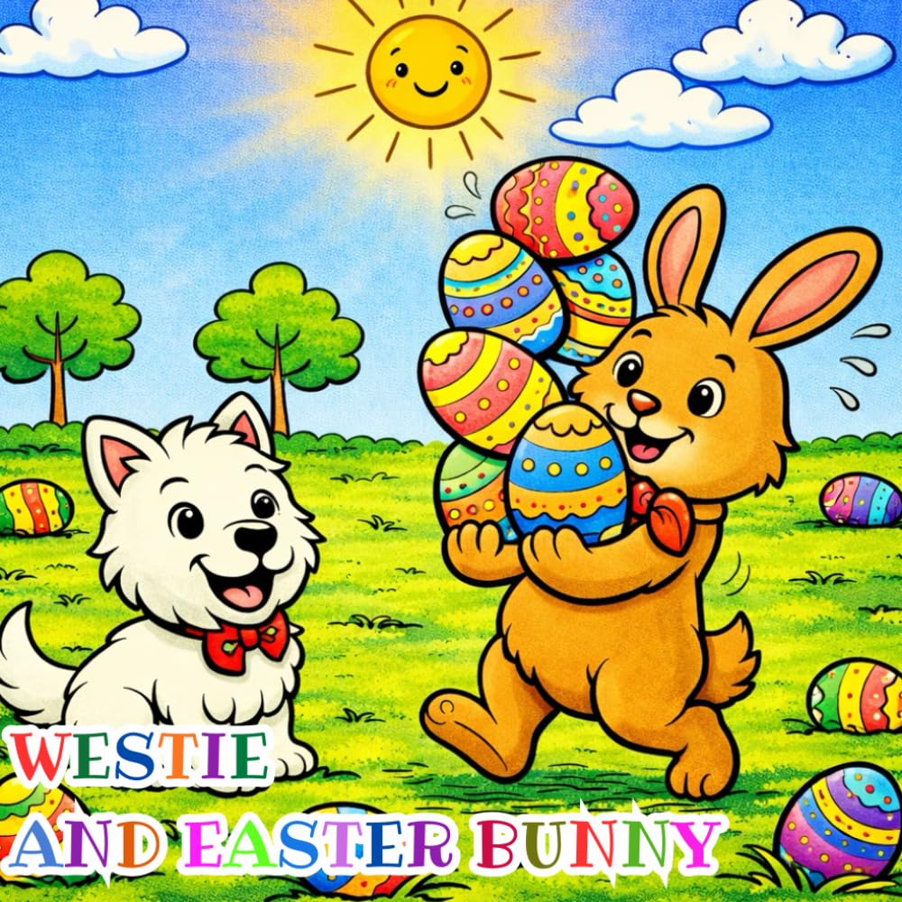Westie and the Easter Bunny: A Cute Easter Coloring Book for Kids