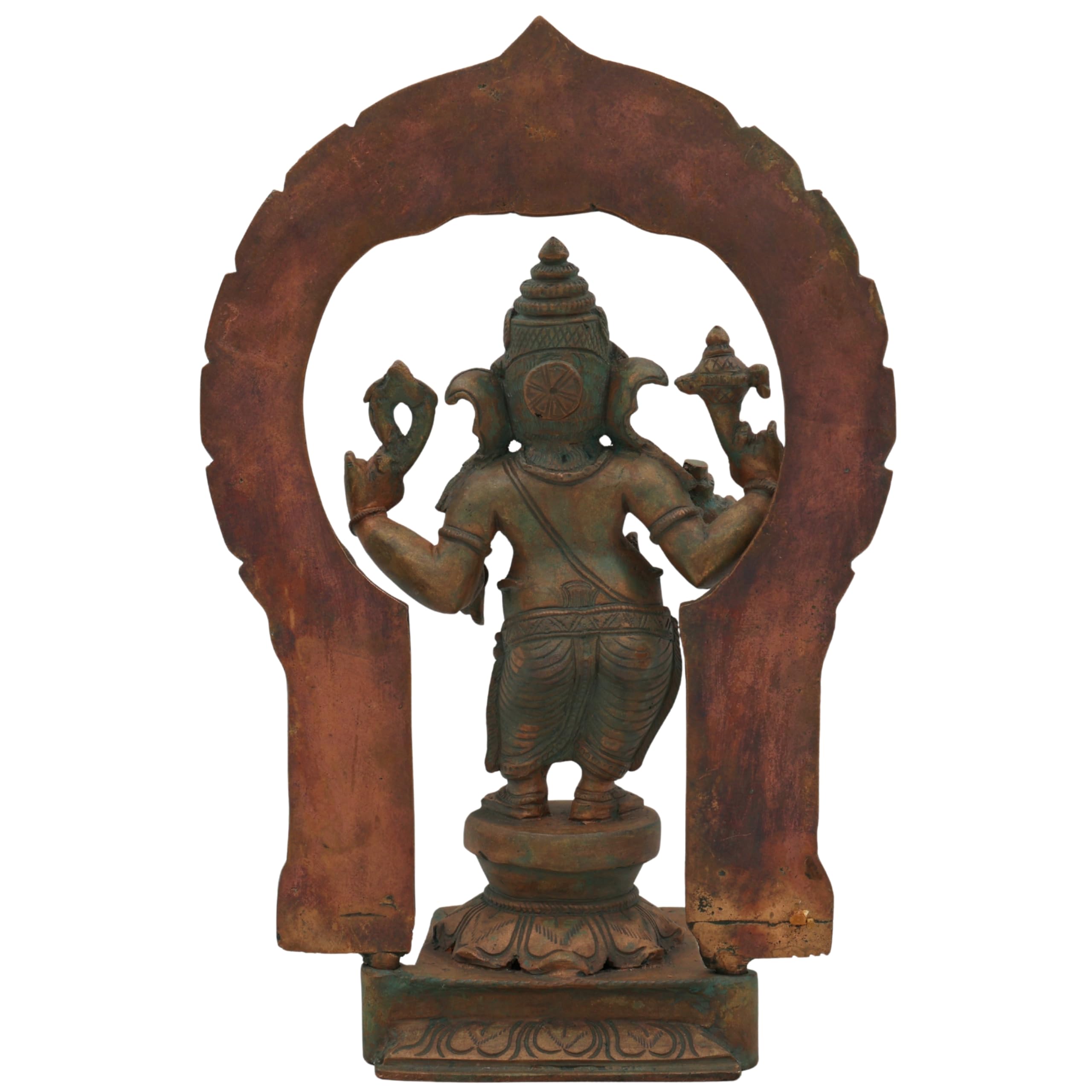Bhunes Panchaloha Ganesha Idolo in piedi Ganpati Murti Vinayaka Vigraha per Pooja Home Tempio Decor Spiritual Vastu Gift Panchadhatu Statua in bronzo tradizionale fatto a mano marrone 26,9 cm 1 pezzo