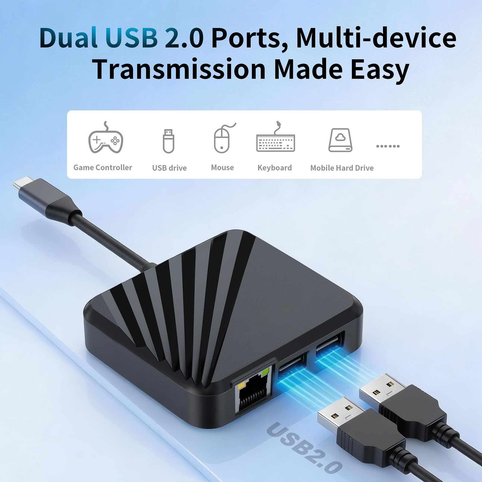 Hub dock di espansione multi-interfaccia portatile Adattatore per mirroring dello schermo HD Connettore convertitore USB-C per Nintendo Switch 2/1 per Rog Ally per Steam Deck Console di gioco