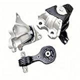 Complete Set of 3 Engine Motor Mounts for 2012-2015 Civic 1.8L Coupe & Sedan (Auto) - Fits GP9885, GP9748, GP9742 - Fixes Vibration & Engine Movement