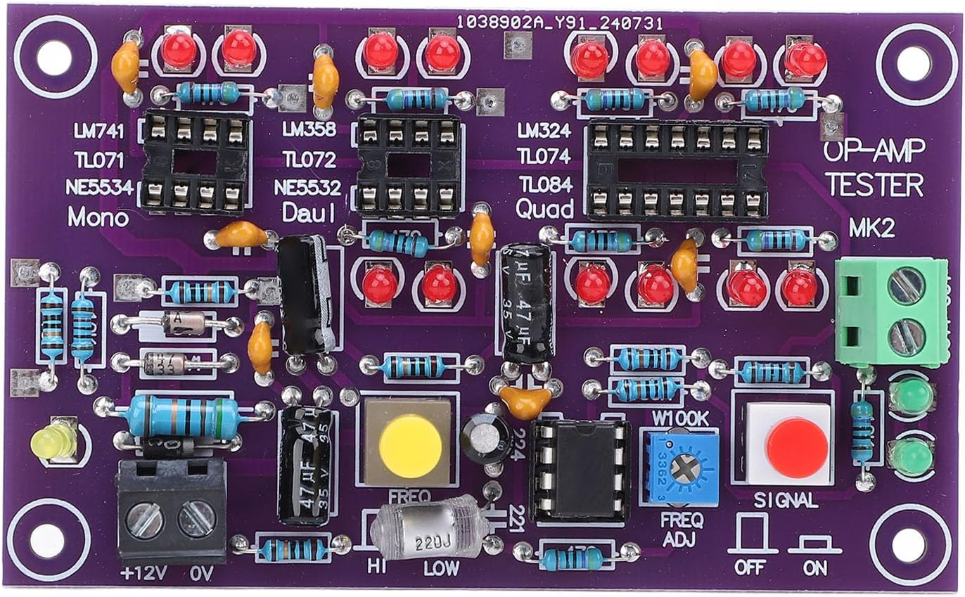 OP AMP Test Module Operational Amplifier Test Board Amplifier Circuit Test for T2 DC12V Single Double Quadruple Tester