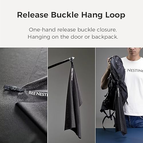 Miniatura 7 de Toalla ultraligera de secado rápido, toallas de microfibra de secado rápido con bolsillo compacto plegable para toalla de viaje, toallas de playa de