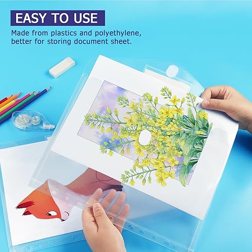 Vista 5 de Tamaki Paquete de 6 Organizadores de Bolsillo para Carpeta, Carpetas Organizadoras para Carpeta de 11 Anillos, Tamaño Carta, Bolsillos de Carpeta