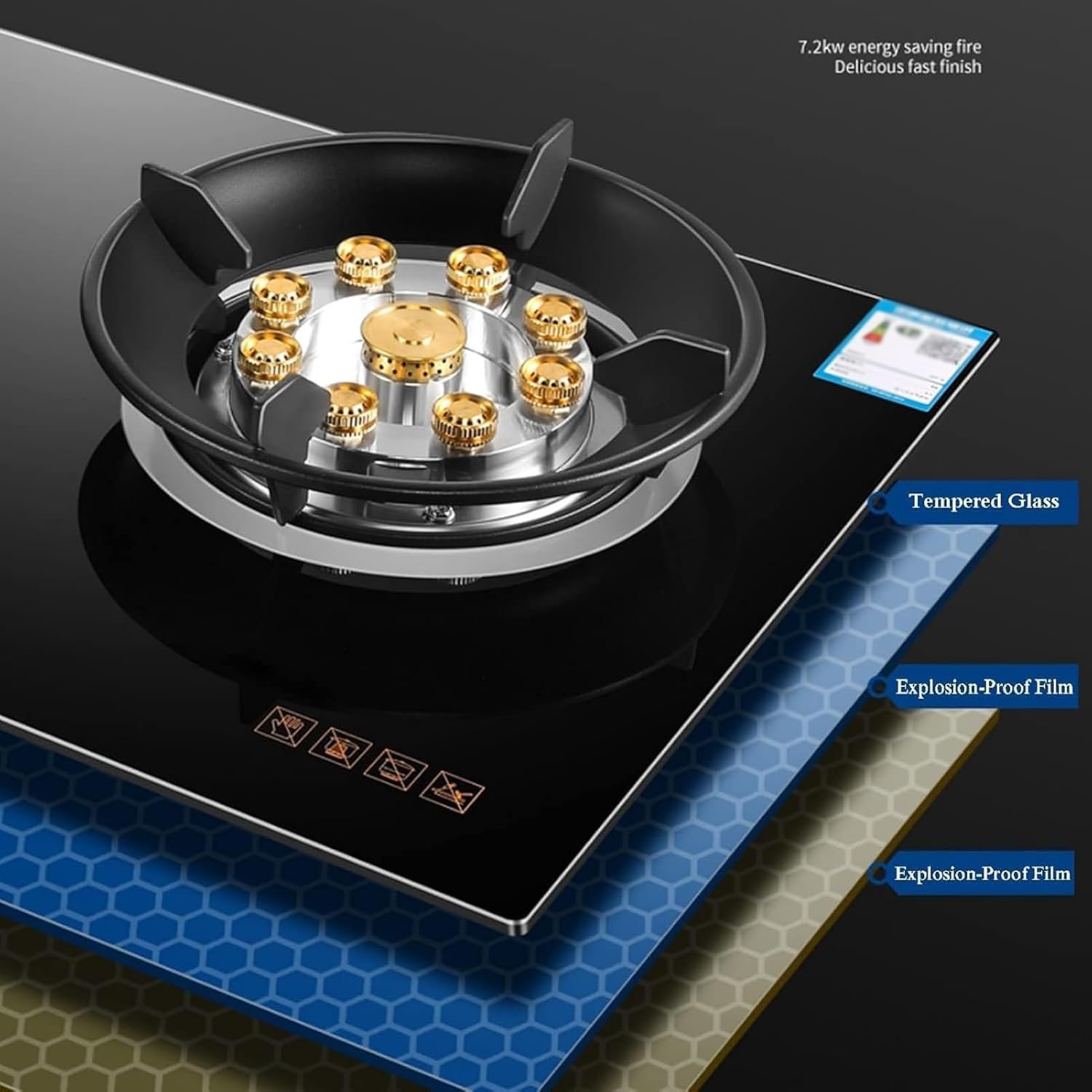 Stainless Steel Gas Cooker, Indoor Gas Stove with Timer Function, 2 Burner Portable Gas Hob, Caravan Cooktop Freestanding Table Top LPG/NG Cooker, for Home Kitchen Camping Catering(NG)