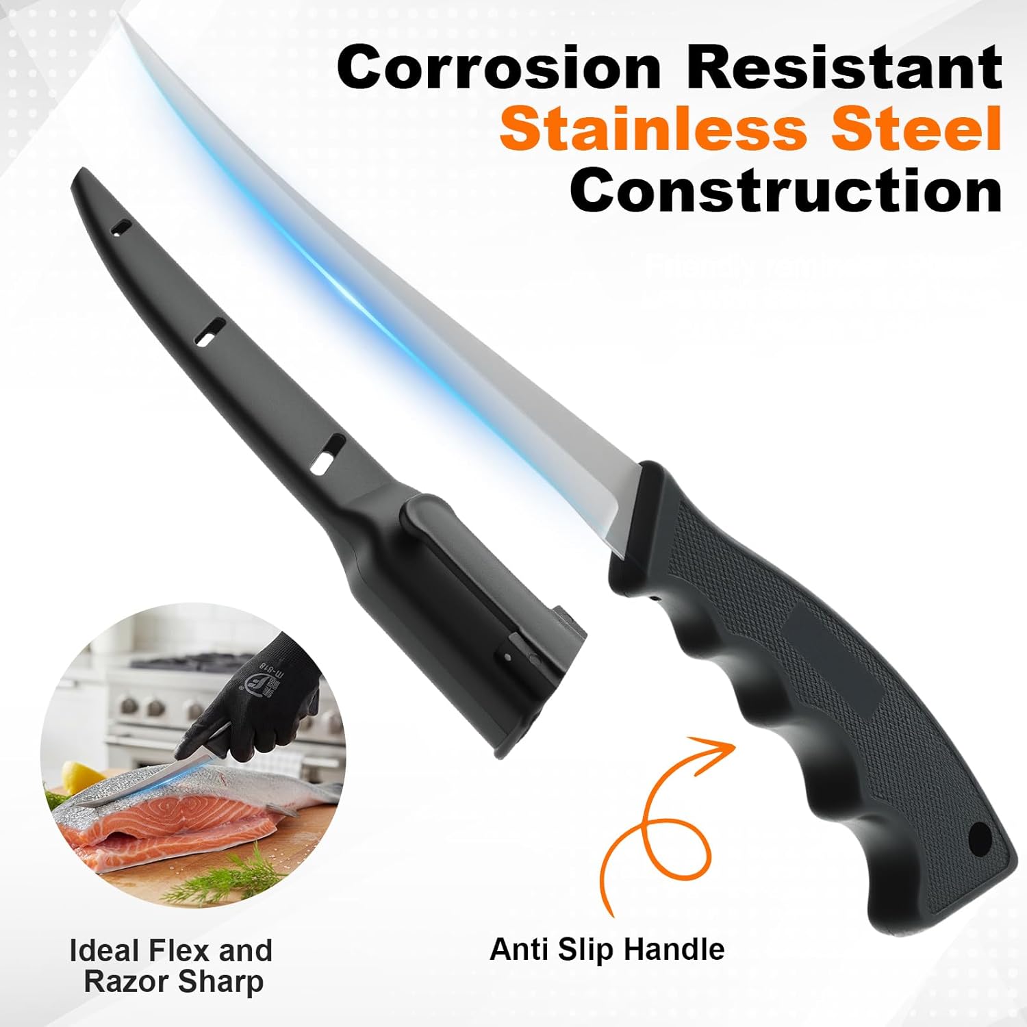 Ceenna 14 Pcs Fishing Tool Kit, Fishing Pliers, Retractable Landing Net, Lip Gripper, Fillet Knife, Digital Scale, Hook Remover, Scaler, Braid Scissors, Sharpener, Tool Retractor, Towel, Gloves, Bag - Image 3