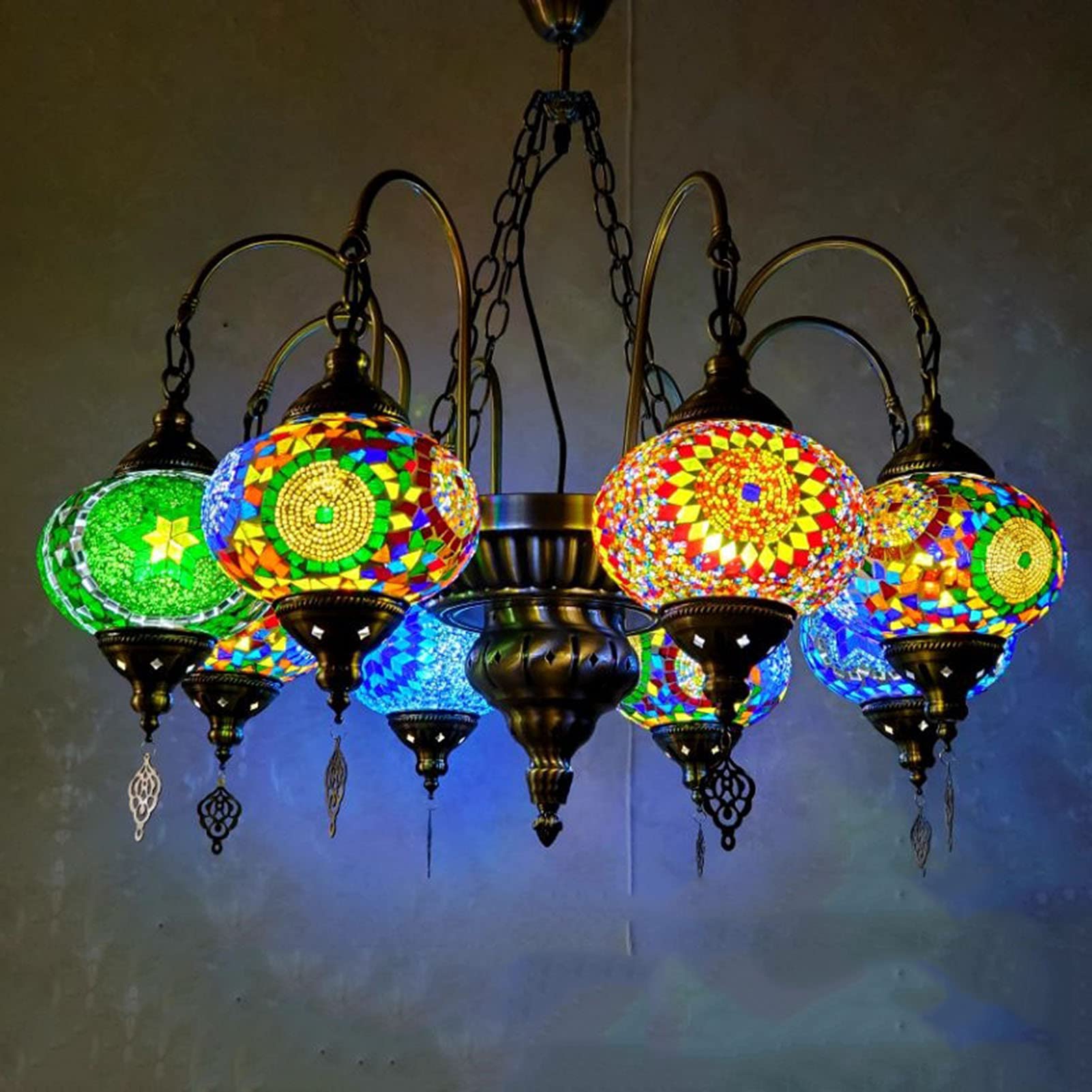 Lámpara de araña clásica romántica de Cristal Fluido de Turquía, lámpara de araña de Mosaico para Club, lámpara de café, lámpara de Restaurante Occidental, lámpara de Restaurante,