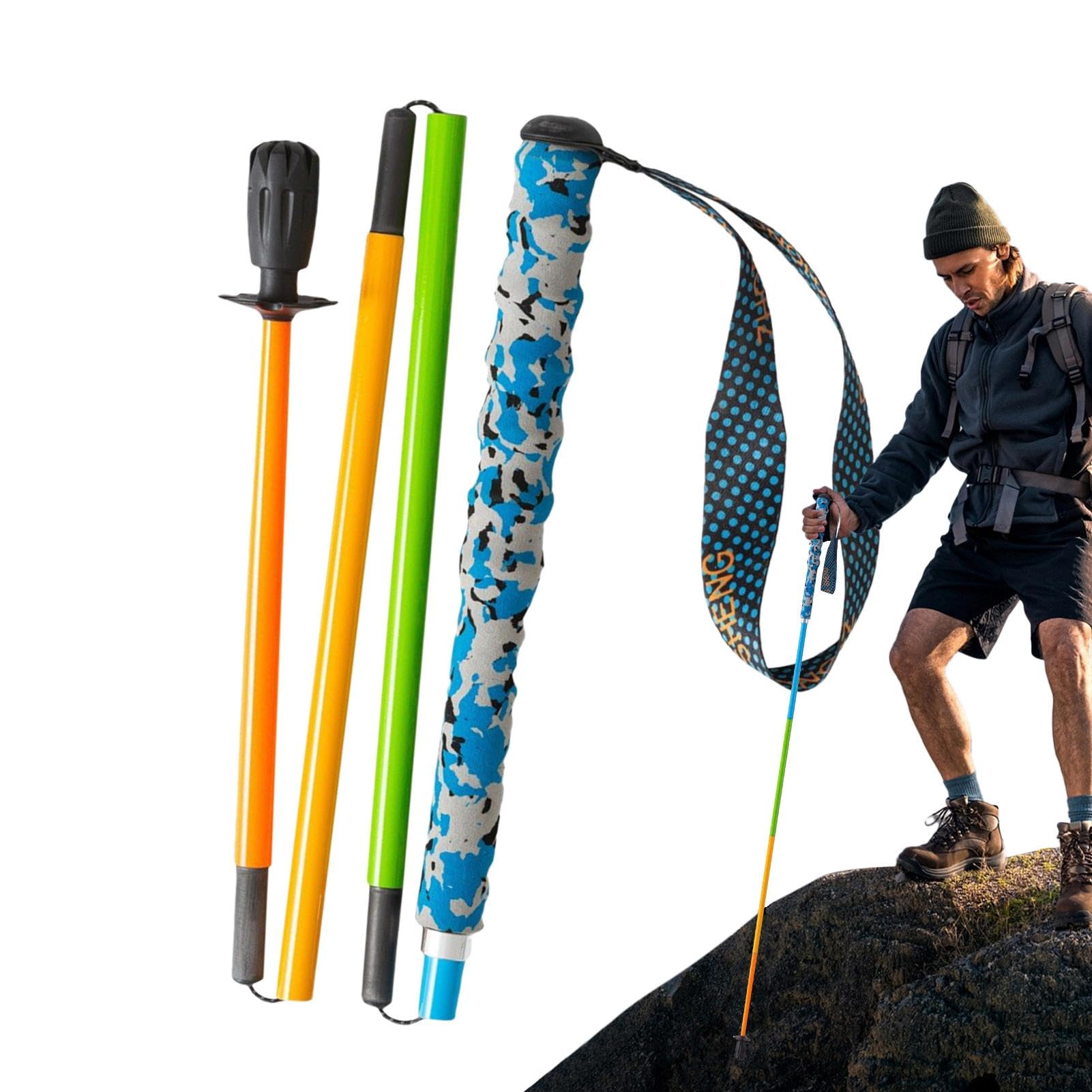 Kijki alpinistyczne, 5 części, składane kijki trekkingowe z włókna węglowego, ultralekkie kijki trekkingowe, wsparcie równowagi, lekkie kijki trekkingowe, łatwe w użyciu, przenośne dla kobiet i