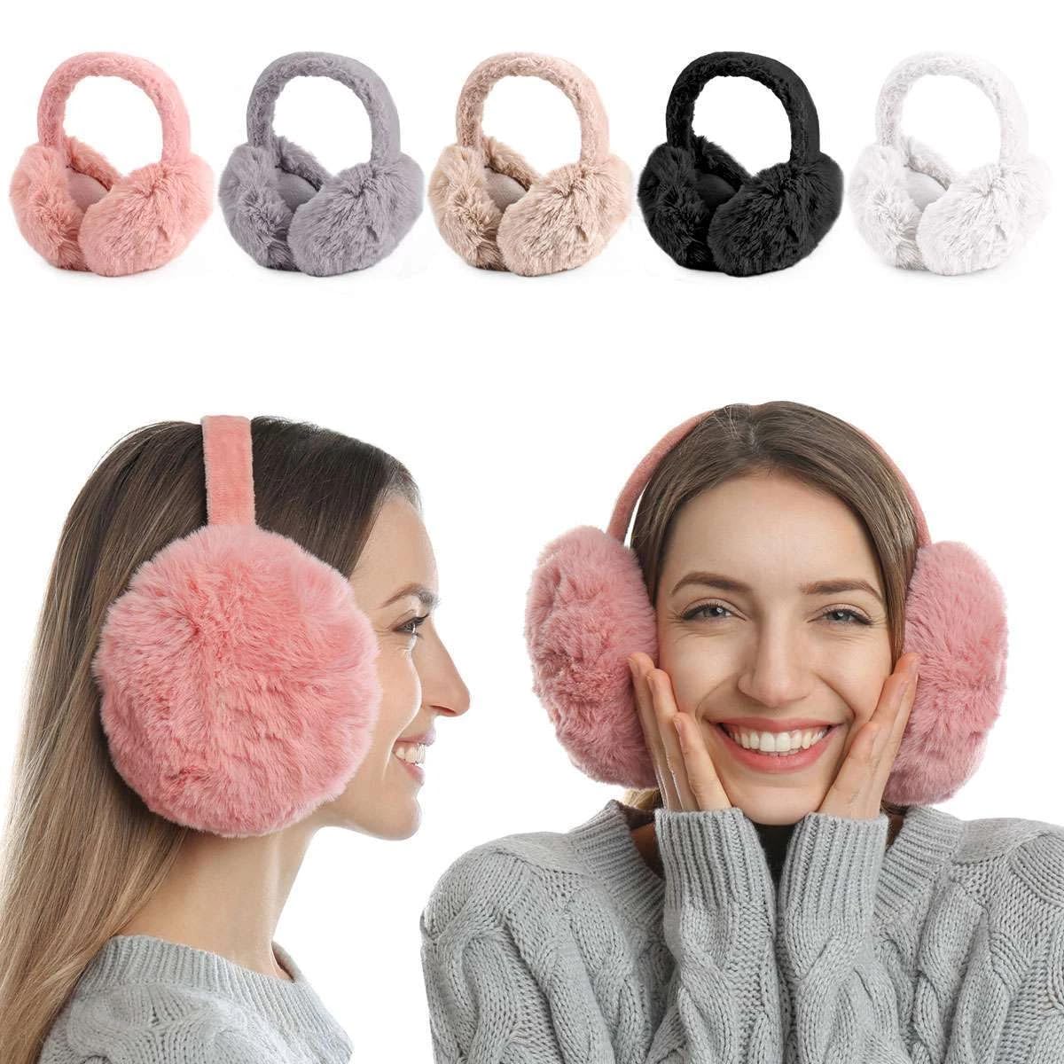 men women foldable ear muffs winter ear warmers fluffy earwarmer soft ear cover