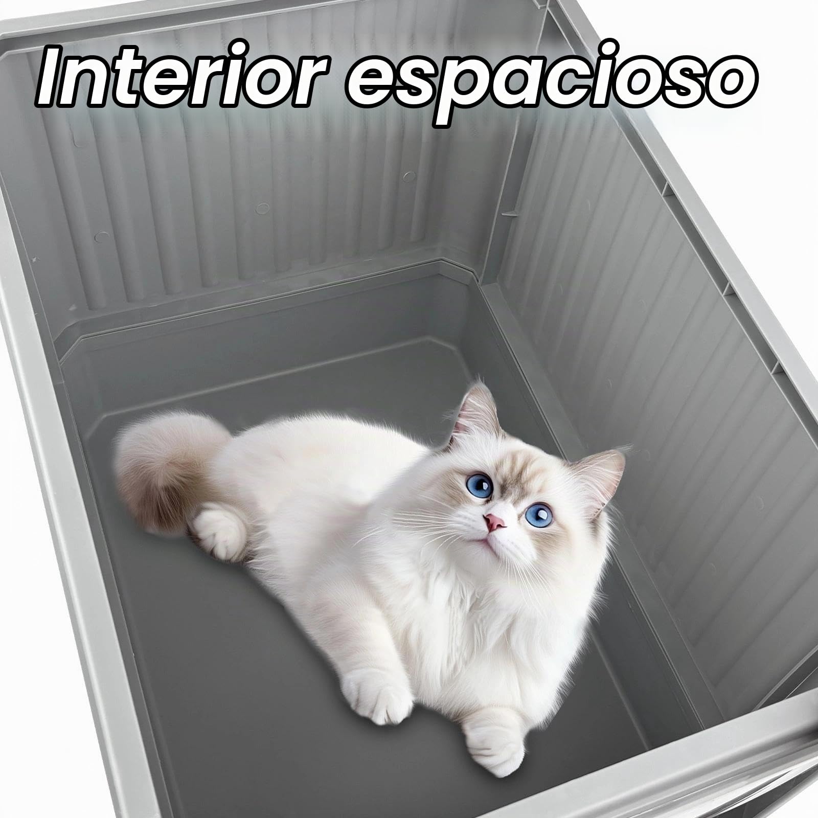 Arenero Cerrado Gato Cubierto, Mueble Arenero Gatos Bandeja, Cagadero, Caja de Arena, Bandeja, WC, Cat Litter Tray Large, con Pala, para Gatos Grandes