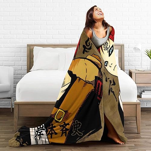 Miniatura 5 de Manta de franela de anime Gaara súper suave y cómoda, manta de forro polar ligera para sala de estar, sofá y dormitorio, 50 x 40 pulgadas