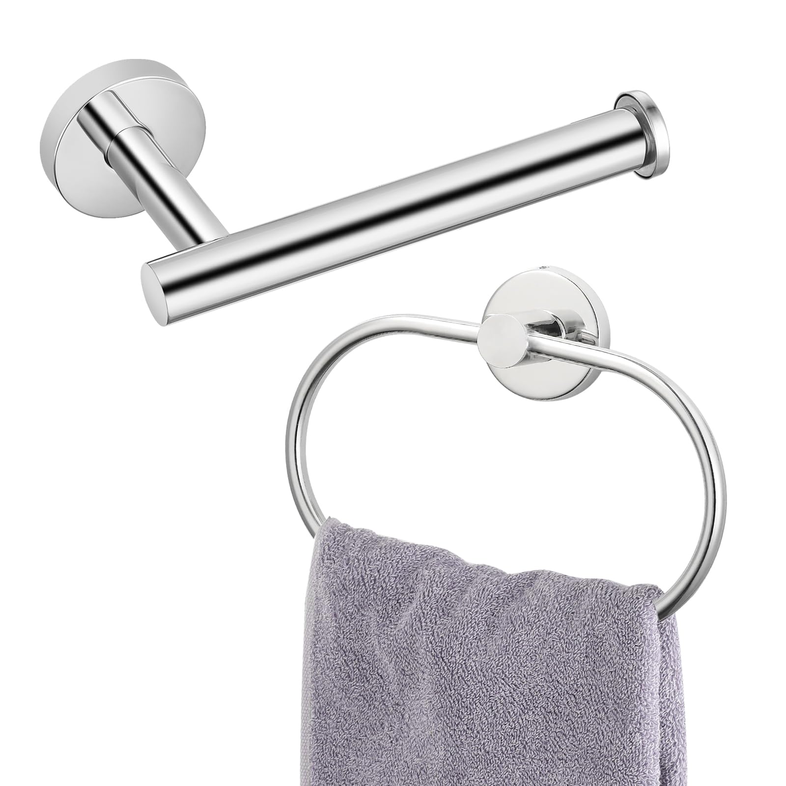 Toilet Paper Holder/Towel Ring, Eolax Chrome Bathroom Hardware Accessories