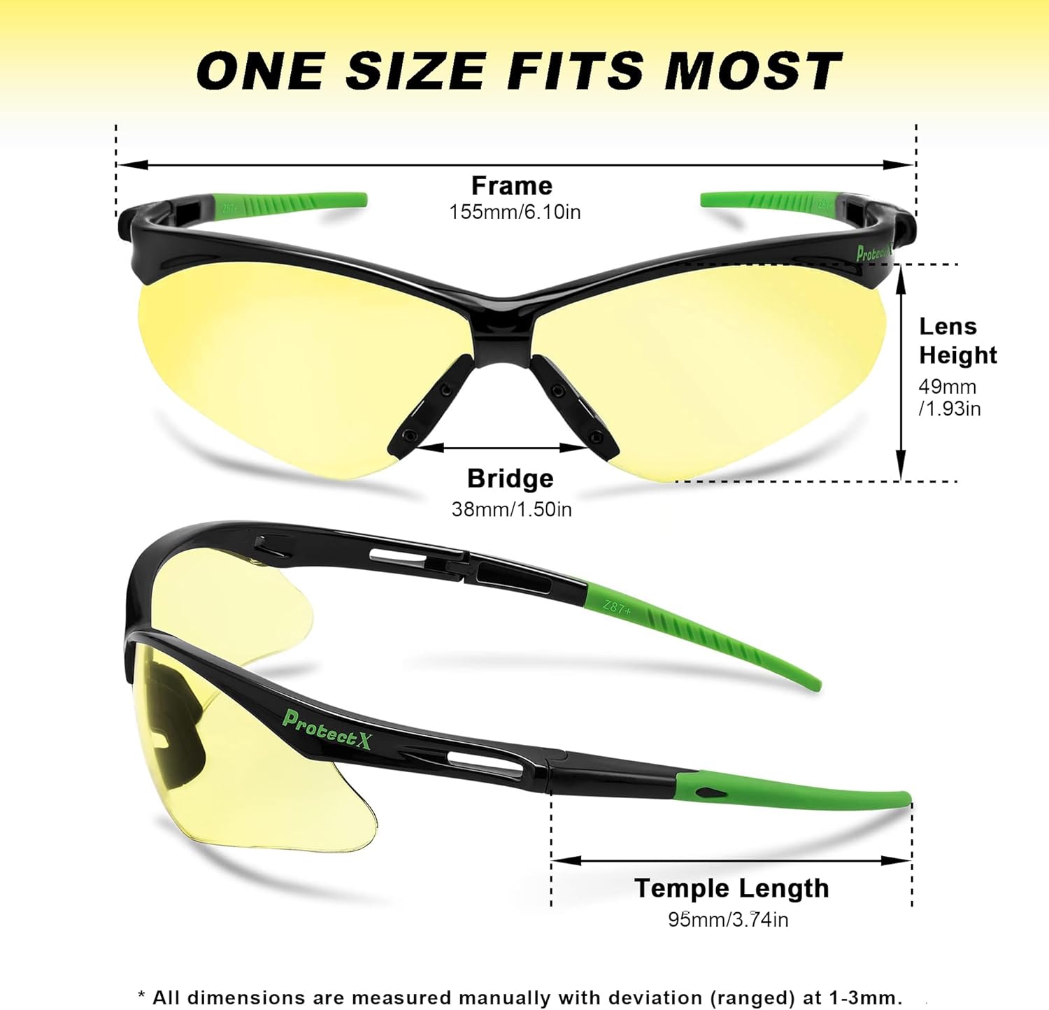 ProtectX Safety Glasses for Men & Women, Safety Sunglasses with Anti-Fog Scratch Resistant Lenses, Non-Slip Grips, ANSI Z87.1 - Image 8