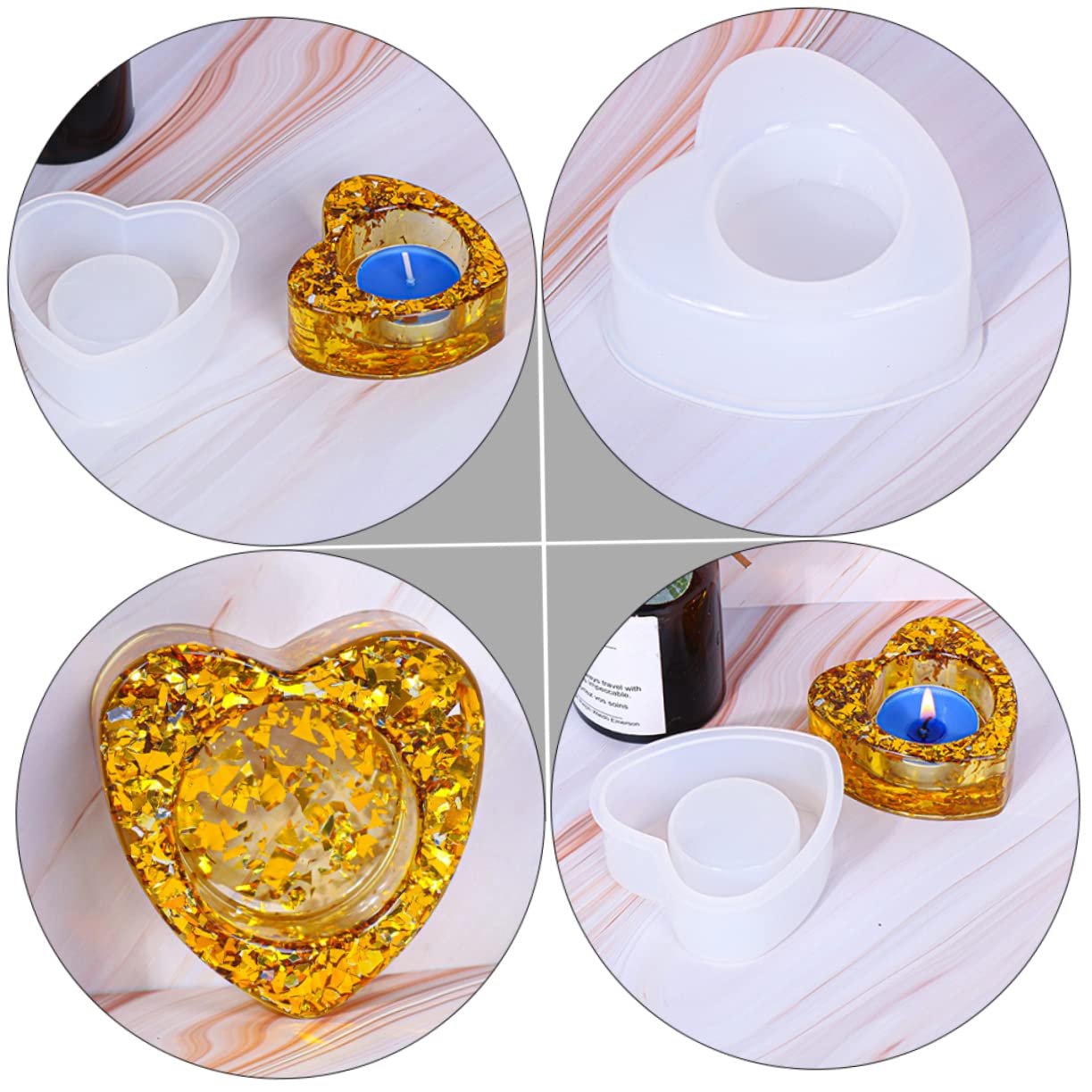 jojofuny 5 Set Stampo in Silicone Fai Da Te Fai Da Te Personalizzata Fustelle Cera Per Candele Stampo Per Ornamenti Stampo Per Fare Candelabri Bianca 2 Pezzi * 5