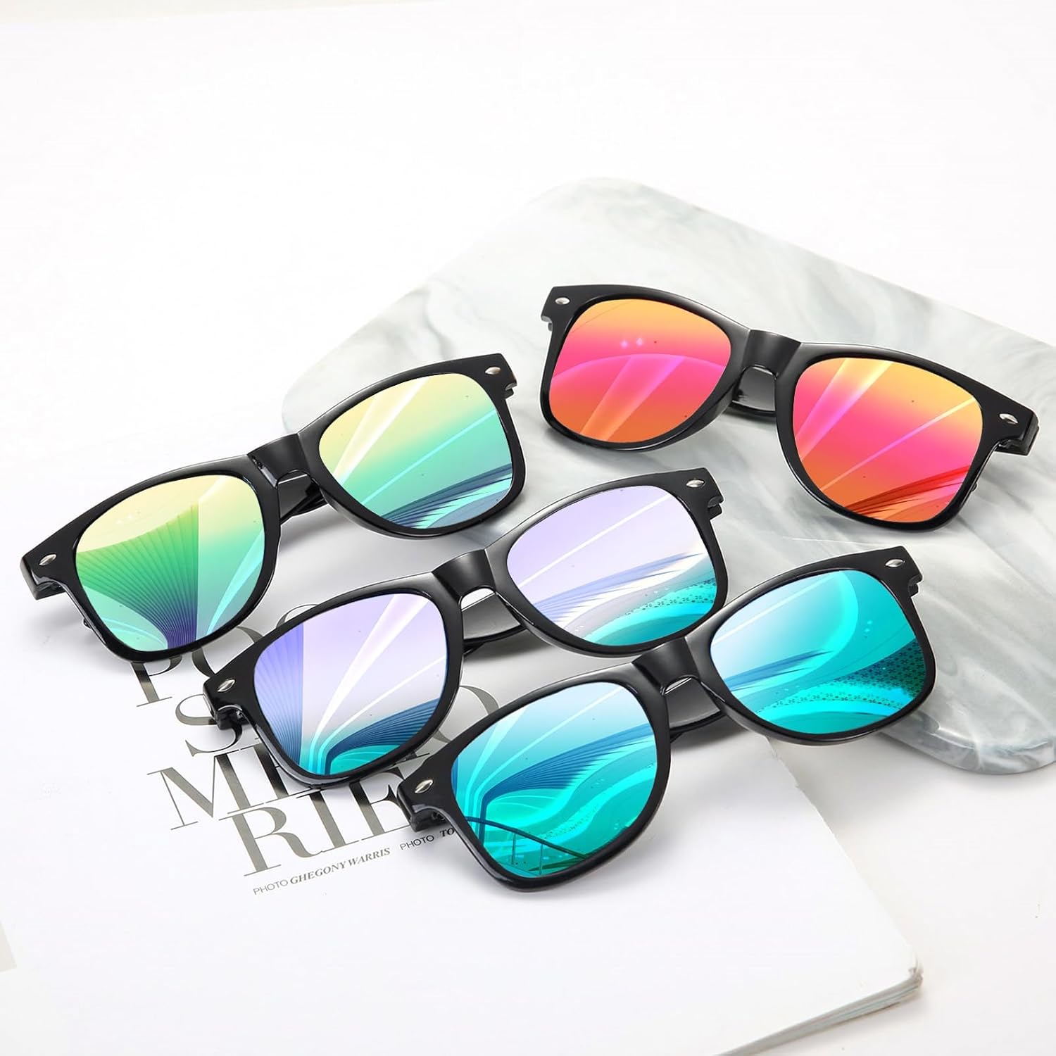 Eyegla Wholesale Sunglasses Bulk Adults Party Sunglasses 80s Glasses Shades Costume Eyewear Set-10 Pack - Image 8