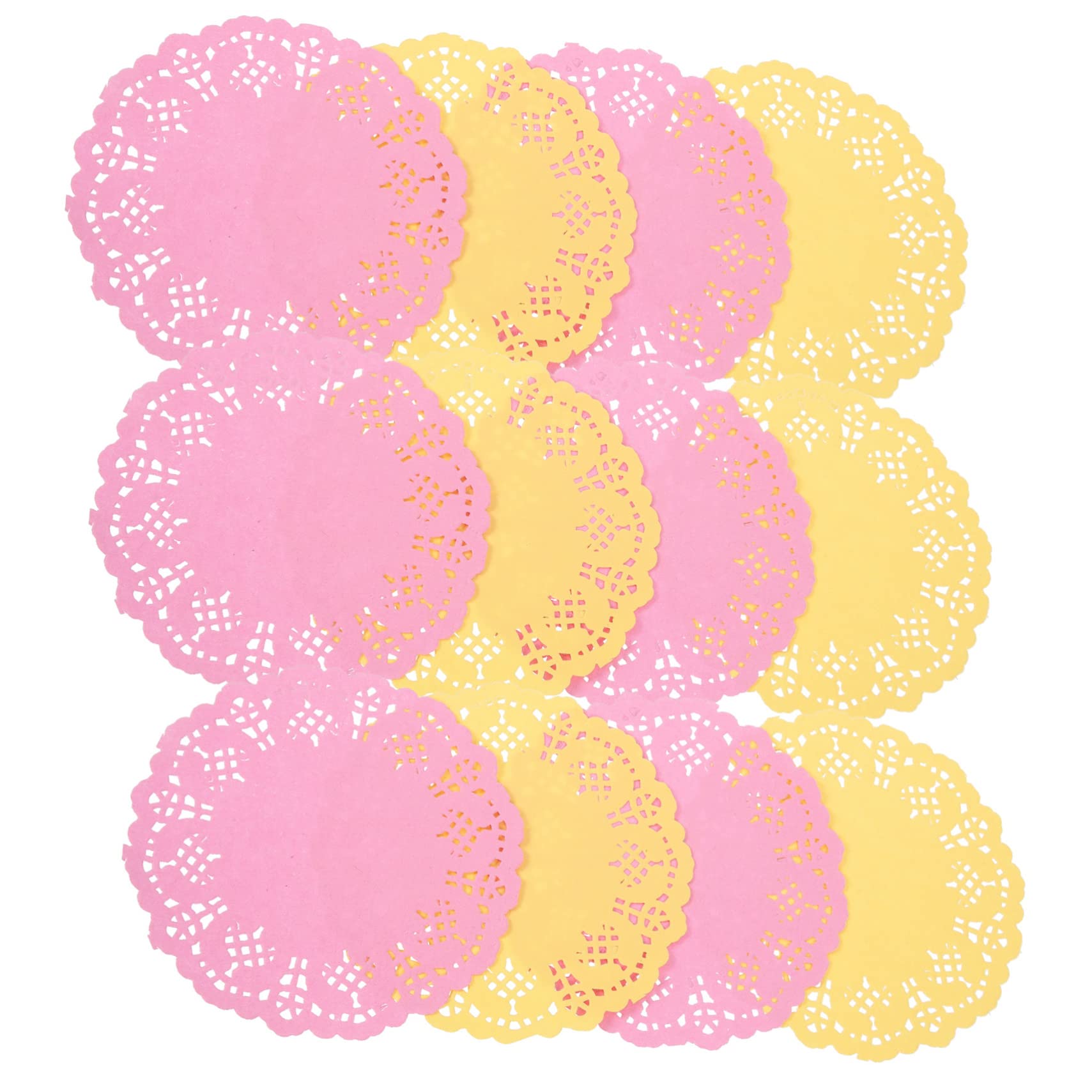 COLLBATH Elegant Lace Paper Doilies Round Flower Bottom Placemats 2 Packs (200pcs) Oil-Proof Greaseproof for Cake Plates Desserts and Baking