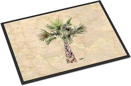 Miniatura 1 de Caroline's Treasures 8480JMAT - Felpudo de palmera de 24 x 36 pulgadas, para interiores y exteriores, para entrada, antideslizante, lavable, pelo