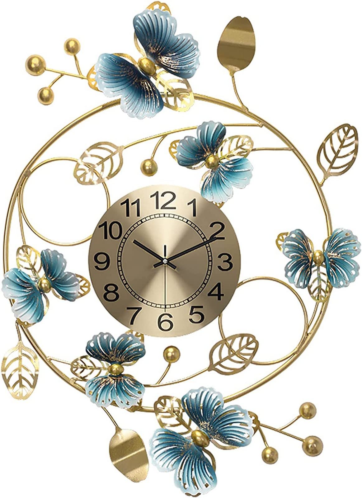 SaryEdge Wall Clock Art Simple Wall Clock Metal 62X70Cm Modern 3D Irregular Large Decor Wall Clocks, Silent Non-Ticking Quartz Clock, for Bedroom Living Room Office Kitchen Wall D,