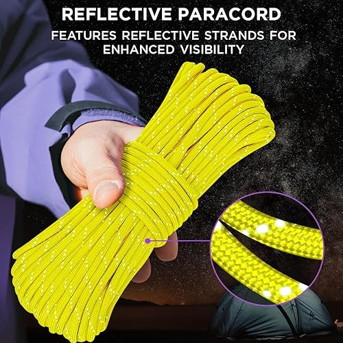 Vista 141 de TECEUM - Cuerda resistente 1000 de 1000 / 200 / 100 / 50 pies, más de 40 colores, cuerda para supervivencia y campamento, cuerda de nailon Patriot