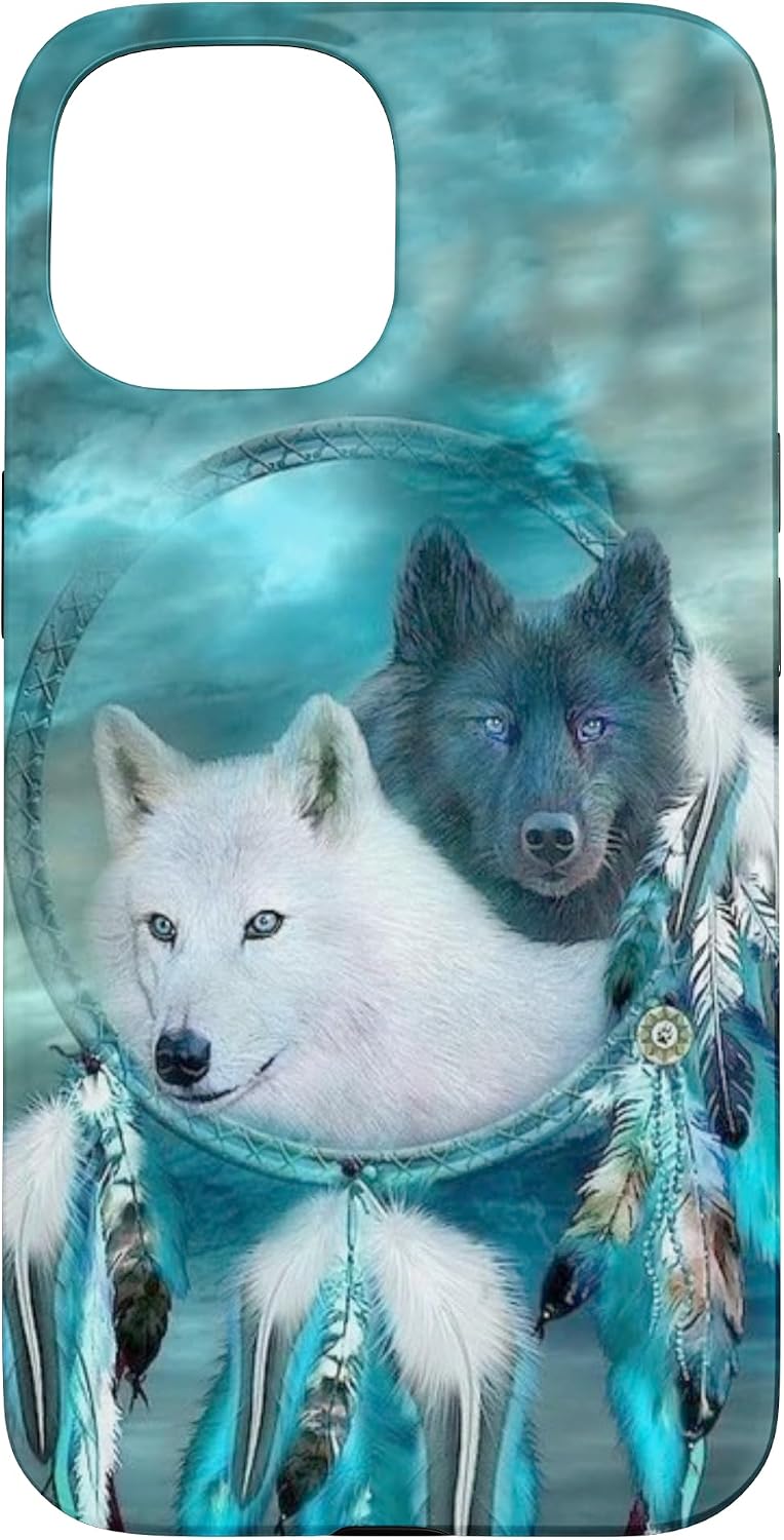 Arctic Tribal Wolf Dream Catcher Phone Cover Case for iPhone 14 Pro Max