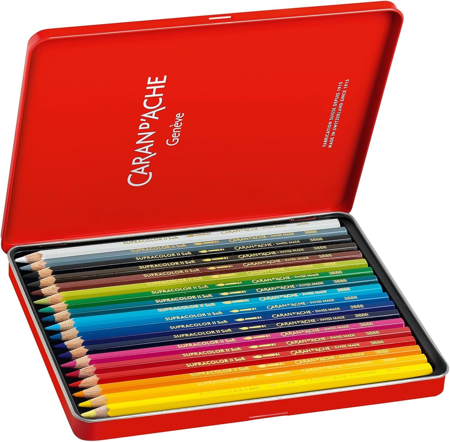 CARAN D ACHE Supracolor 18 matite colorate acquerellabili e 1 carta