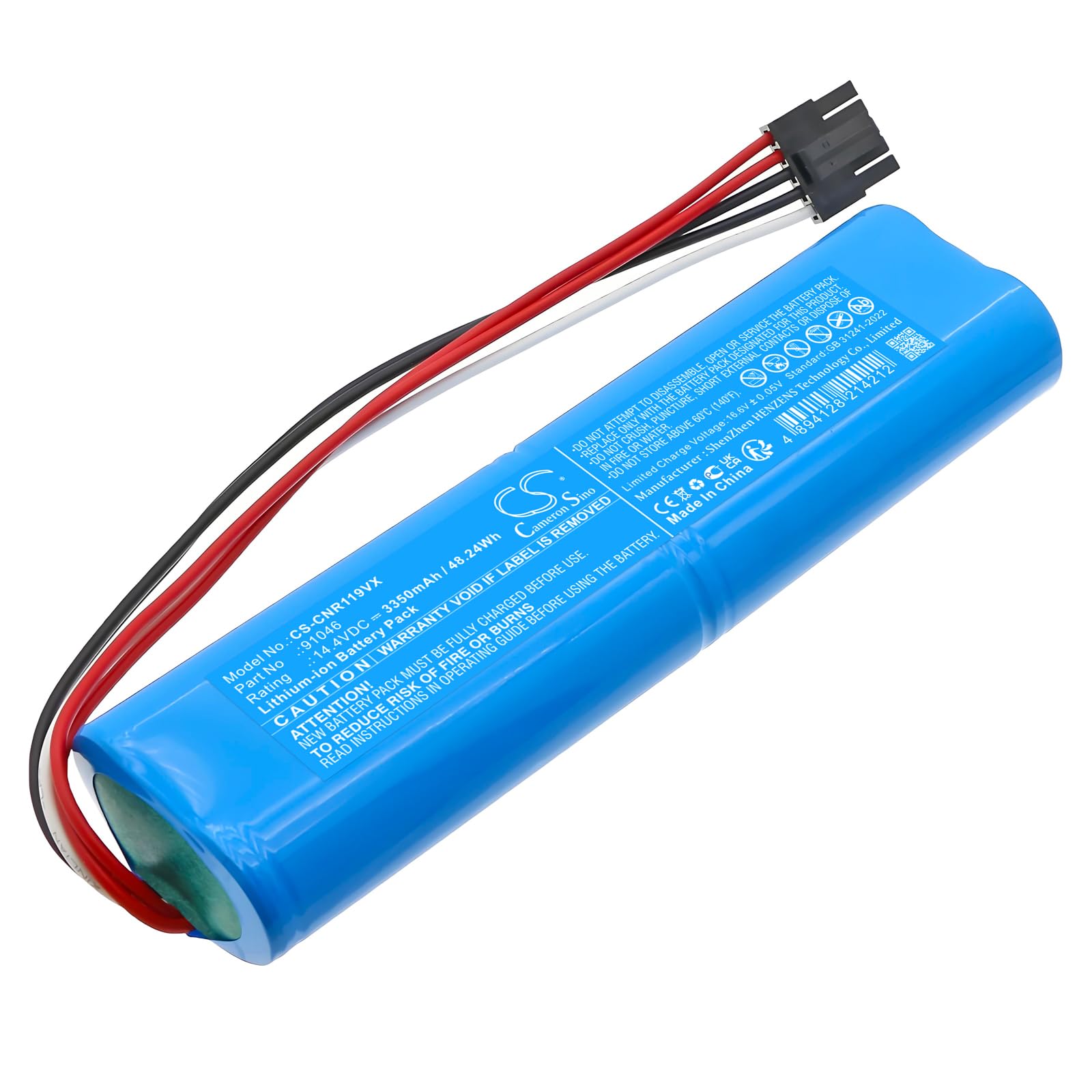 TECHTEK Batería 3350mAh Compatible con [Cecotec] Conga 11090, Conga 11090 Spin Revolution Home&Wash, Rockstar Deepclean, Rockstar Deepclean Essential, MAX sustituye 91046, N160-4S1P