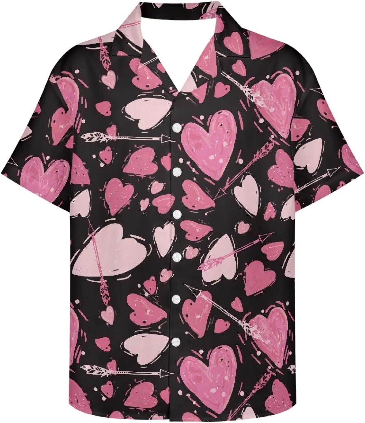doginthehole Camicia da uomo hawaiana a maniche corte abbottonata
