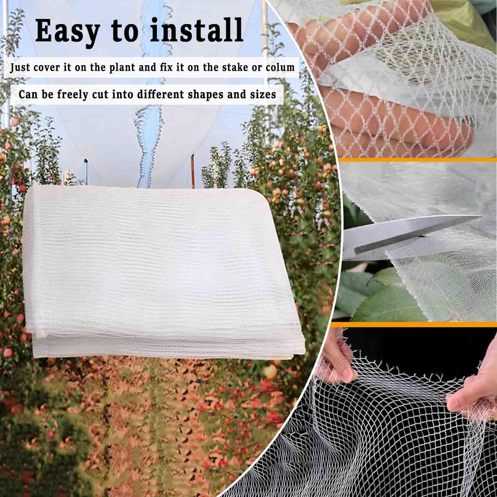 Malla Protectora para Gatos de jardín - 4 m x 10 m. Malla Fina para Proteger árboles frutales, hortalizas y Plantas. Barrera eficaz contra Aves y plagas en huertos.
