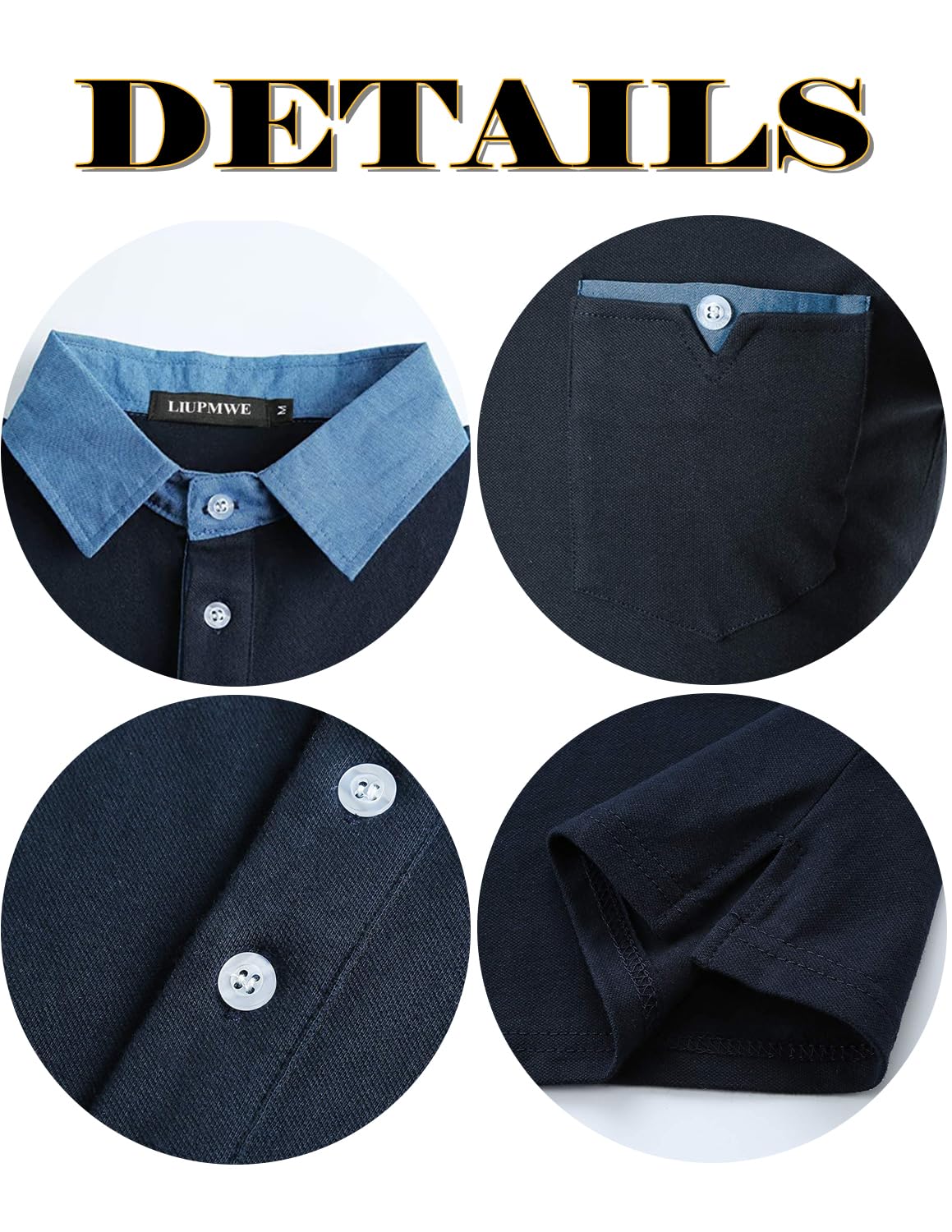 LIUPMWE Manica Lunga da Uomo Puro Cotone Elegante Top Cuciture Classiche Maglietta Commerciale Camicia
