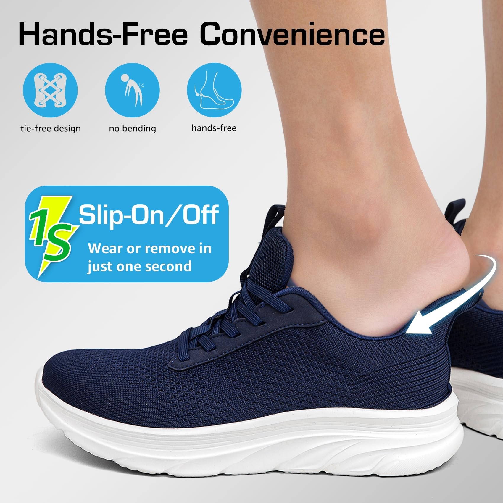 DimaiGlobal Zapatillas Deportivas Hombre Slip On Zapatillas de Deporte Sneakers Calzado Deportivo Ligeras y Transpirables Zapatillas Running Correr