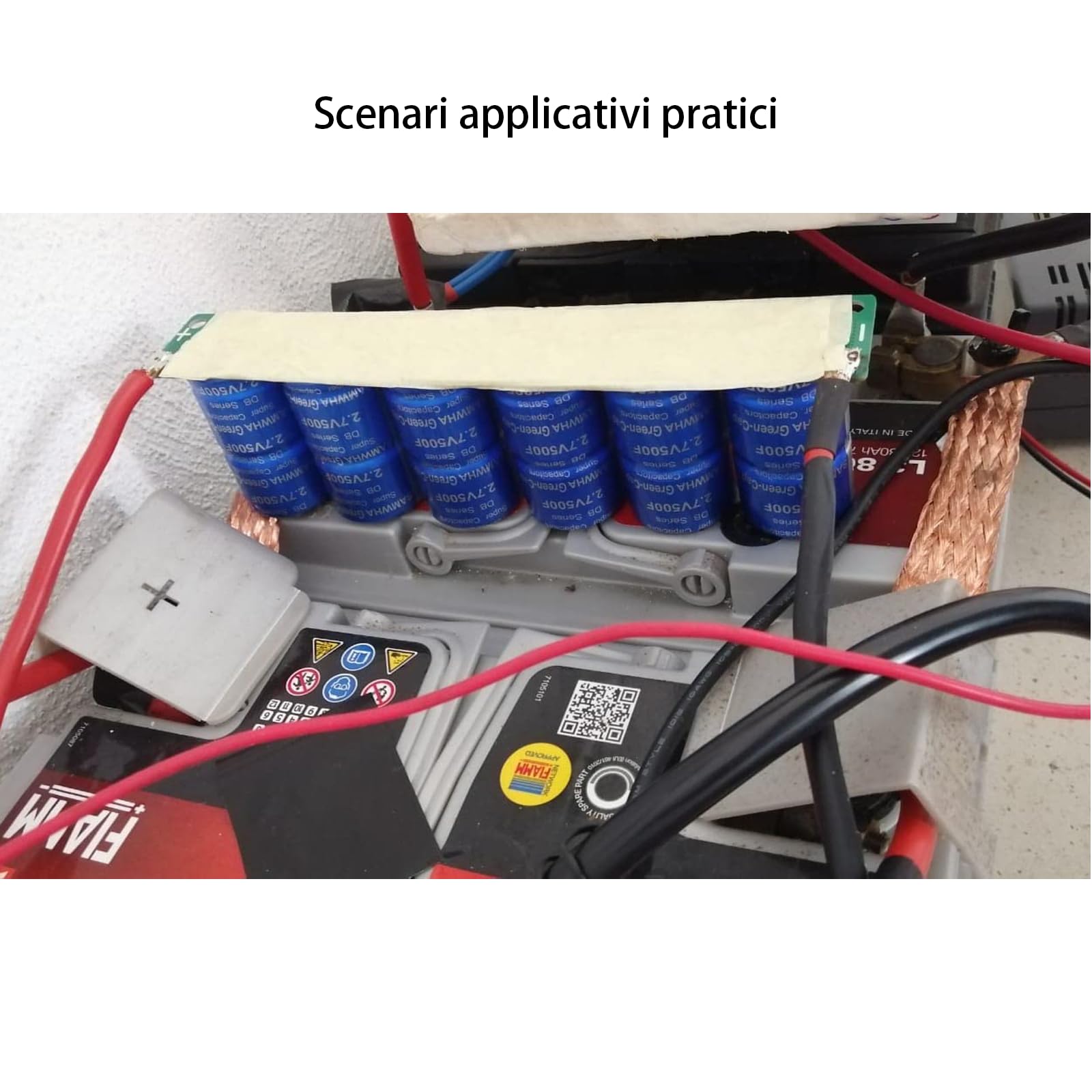 Super Condensador, 16V 83F Super Farad Capacitor Low ESR Capacitor con componentes de placa de protección para el viento solar de arranque del automóvil para Arranque de Coche (6 piezas)
