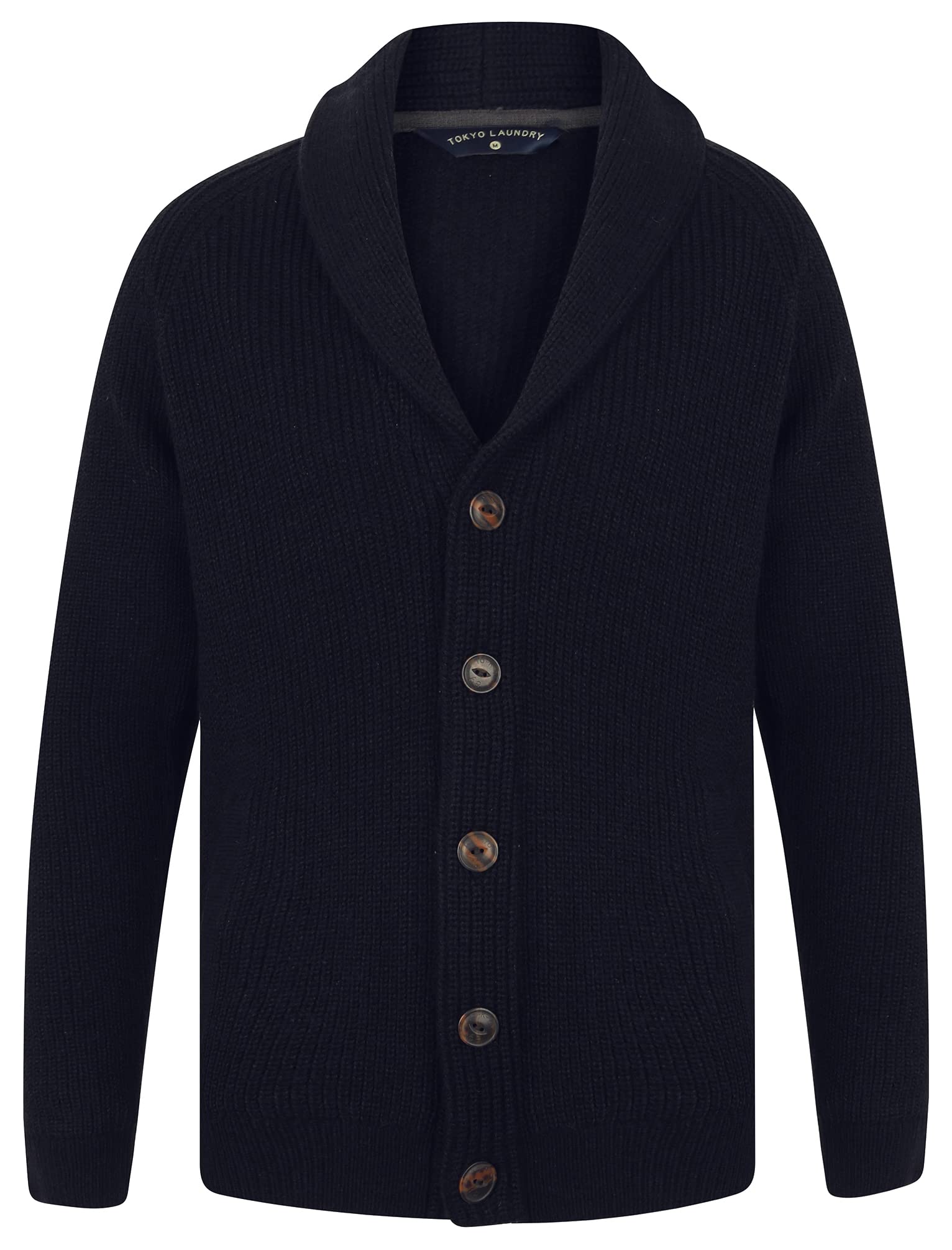 Tokyo Laundry Men's Hatton Rib Knit Shawl Neck Cardigan