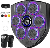 Vista 9 de Máquina de Boxeo con Música, Máquina de Boxeo Inteligente para Adultos con Guantes de Boxeo, Máquina de Boxeo con 9 Modos y 9 Velocidades Montada