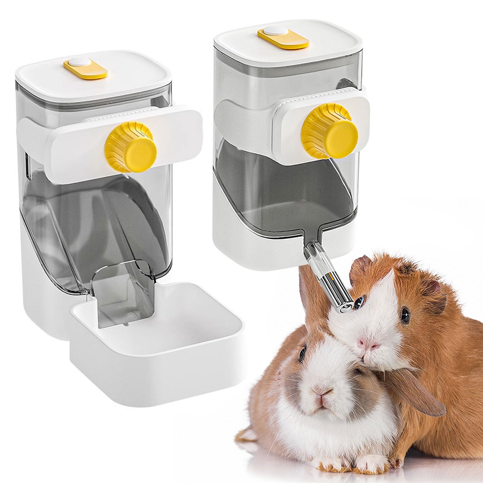 Guinea Pig Food Water Dispenser, Bunny Food and Water Bowl Set for Cage, Small Aniaml Dish for Rabbits, Ferrets, Rats, Squirrels