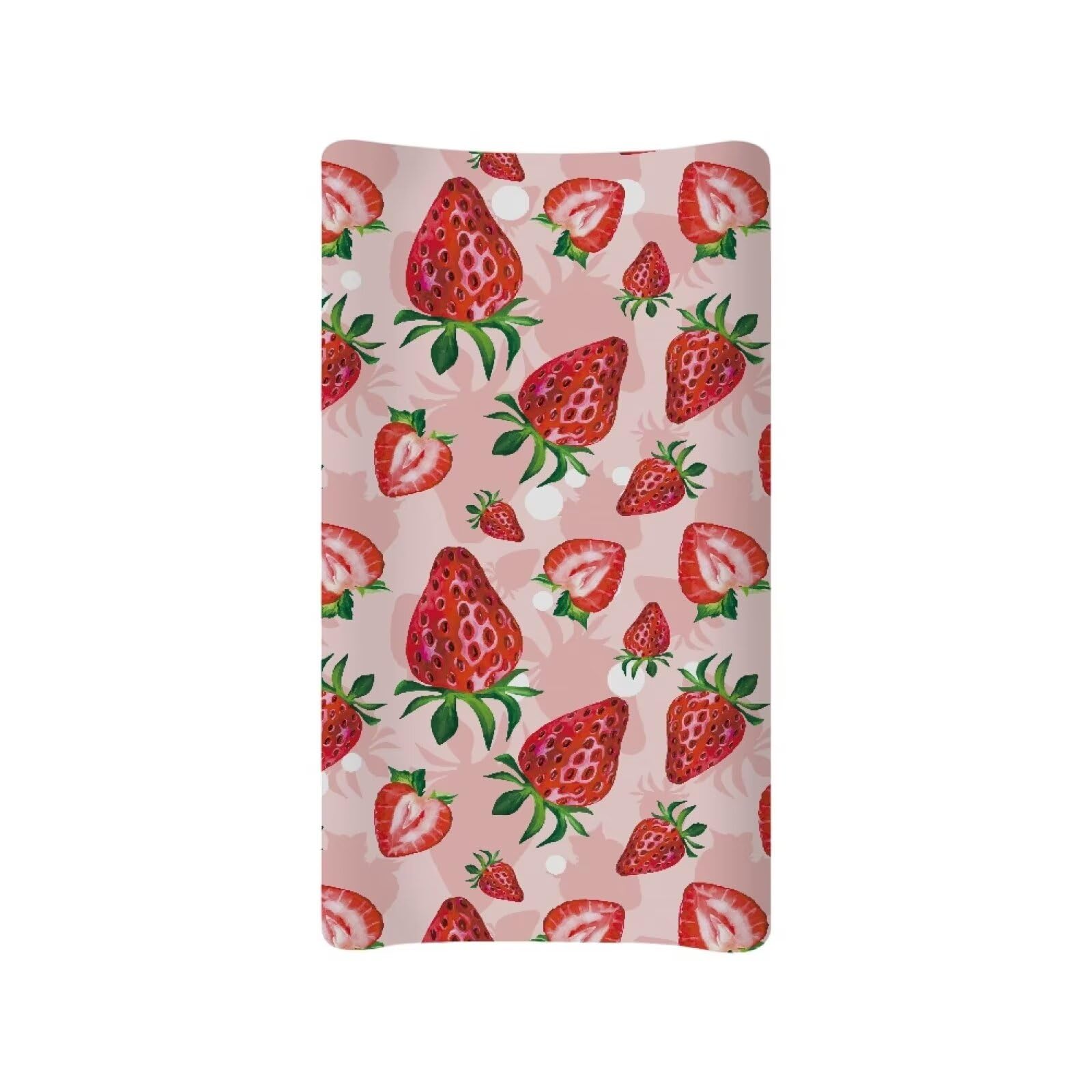 Wideasale Cute Red Strawberry Print Diaper Changing Pad Covers Sofy Cozy Breathable Change Table Sheets Kawaii Fruits Theme for Baby Boys and Girls Fit 32
