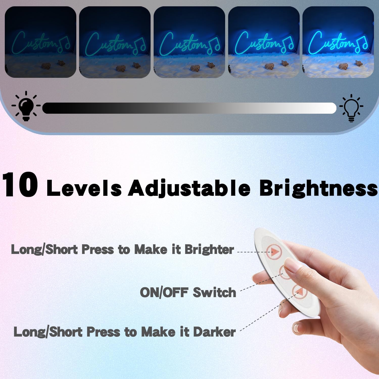 Custom Neon Sign Logo, Dimmable & Easy to Install Personalized UV Printed Neon Logo Light, Durable Custom Name/Image Sign for Business Store, Salon Beauty Nail Studio Signage, Gifts & Home Decor