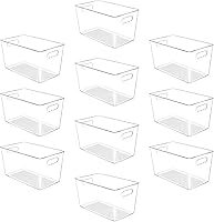 Vista 14 de YIHONG Contenedores de almacenamiento de plástico transparente, paquete de 8 contenedores organizadores de despensa con asa para cocina, congelador