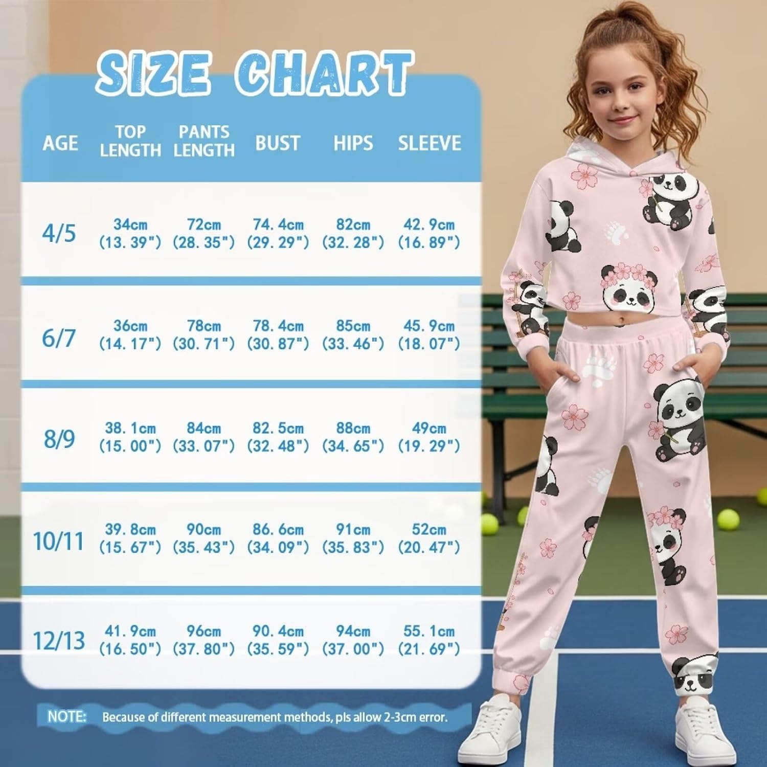Girls Outfit Set Crop Top Hoodie and Jogger Pants Polyester Long Sleeve Athletic Outfit for Kids Wear(4-13Y)