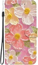 BORYA Funda para Samsung Galaxy A55 5G, Cubierta Antigolpes de Grado Militar, Serie Floral Elegante Carcasa Tapa Flip Cuero Libro Tarjetero Función Soport - Flores Rosas
